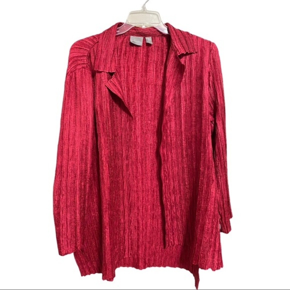 CHICOS | shirt jacket open front crinkle sz 3/XL
